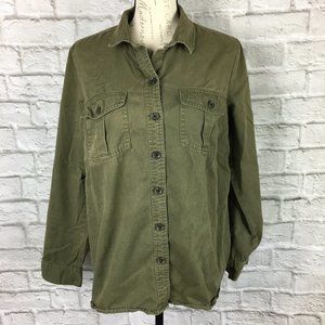 Old Navy "The Classic Shirt" In Army Green Size L